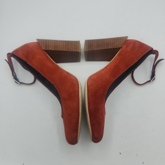 Jeffrey Campbell Leather Suede Mary Jane Block Heels In Rust Size 8.5 - Picture 8 of 15